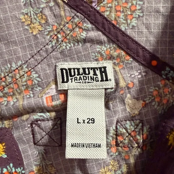 Duluth Trading Co Purple Floral Overalls - Picture 5 of 10